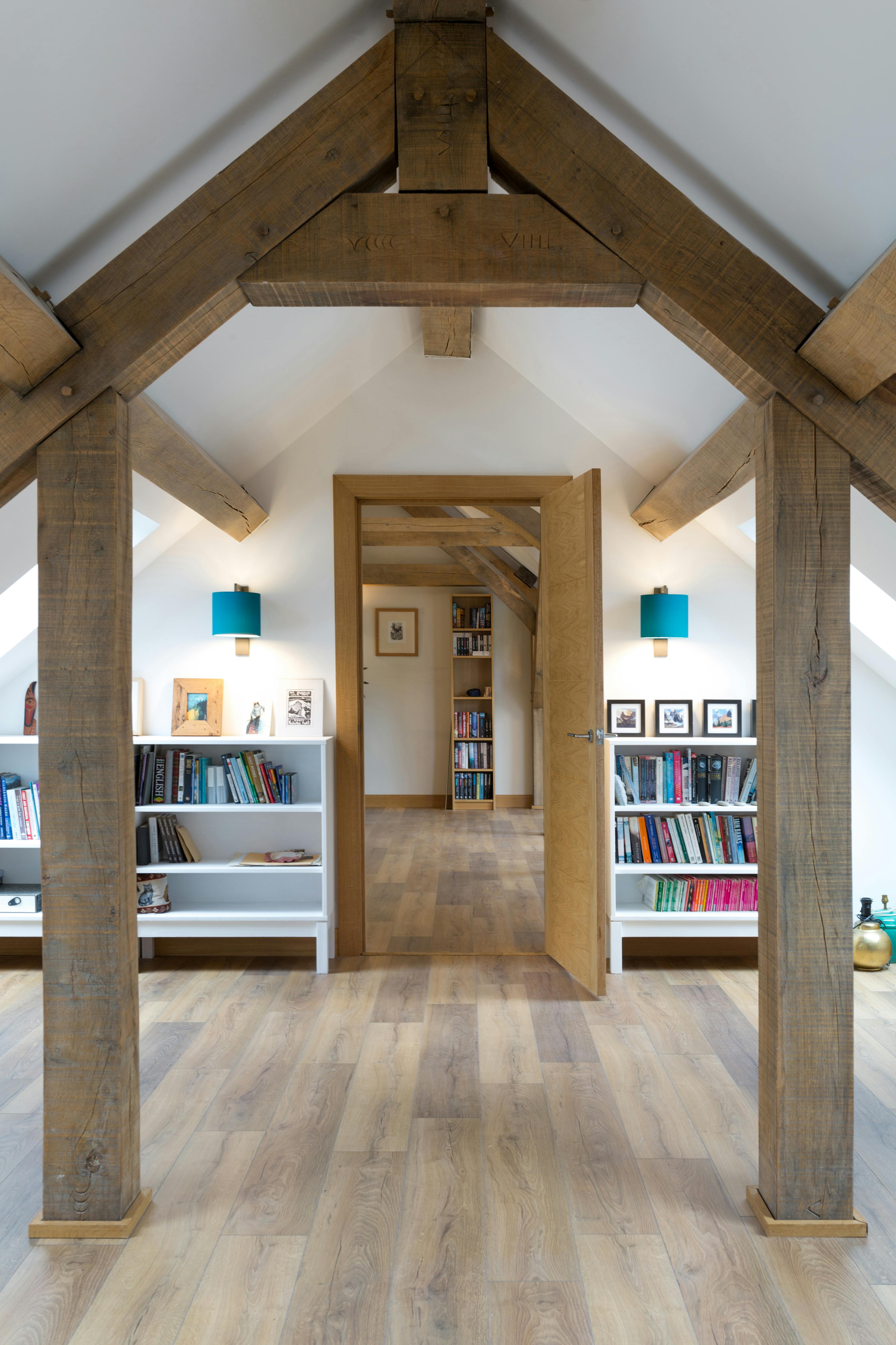 An oak framed landing area