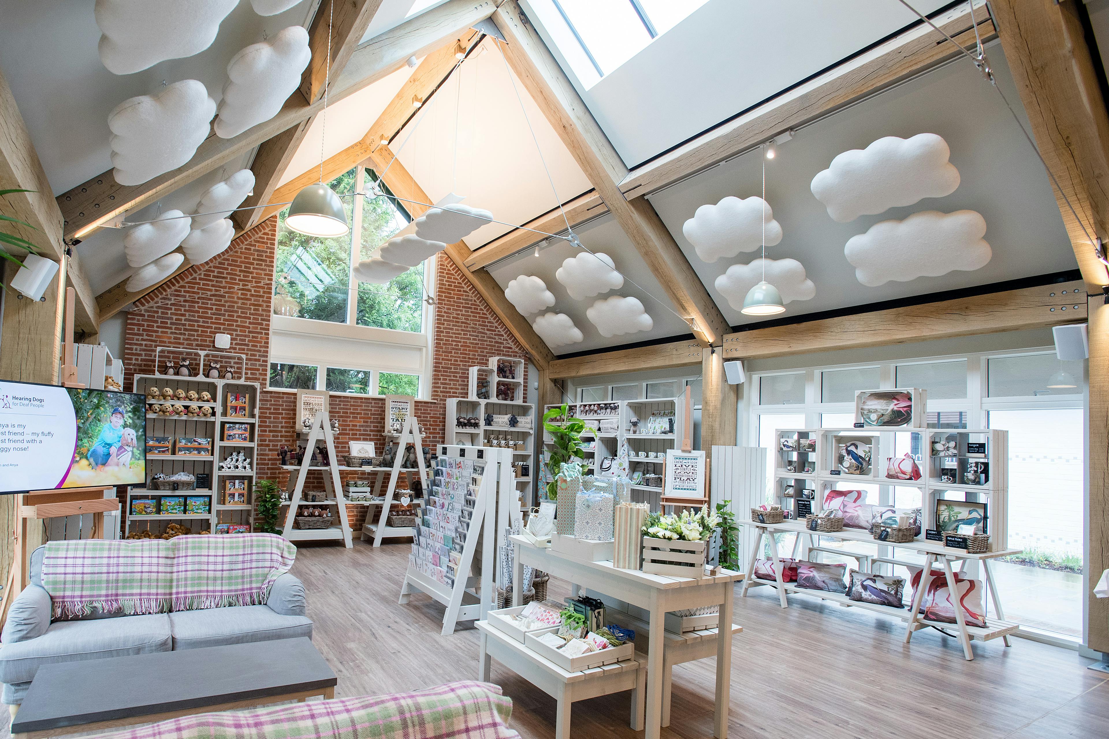 The Grange Hearing Dogs oak and steel framed gift shop