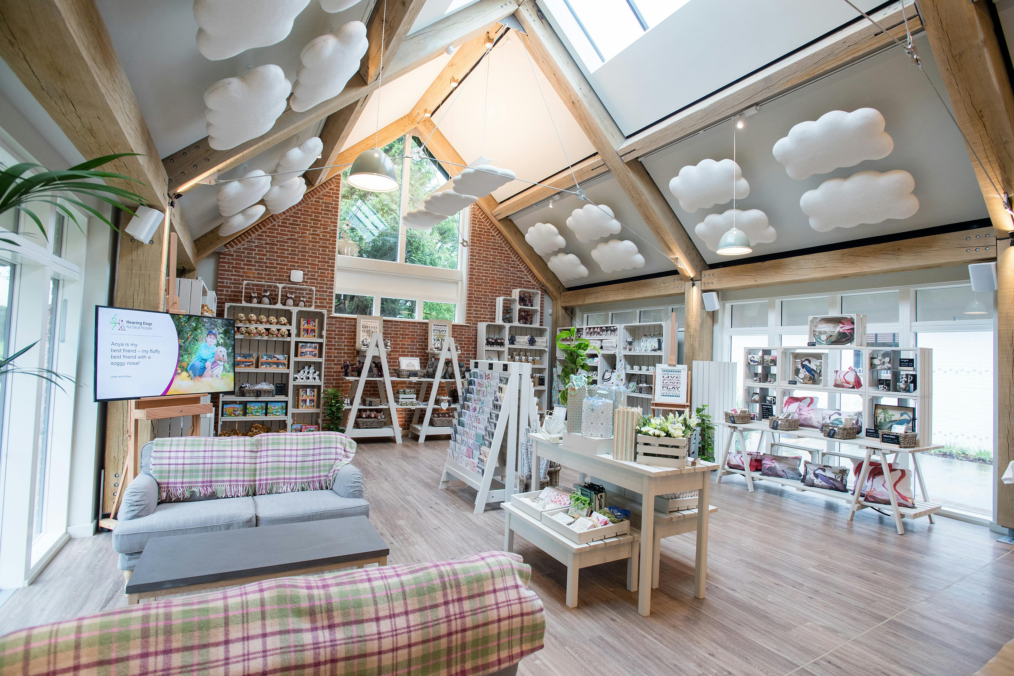 The Grange Hearing Dogs oak and steel framed gift shop