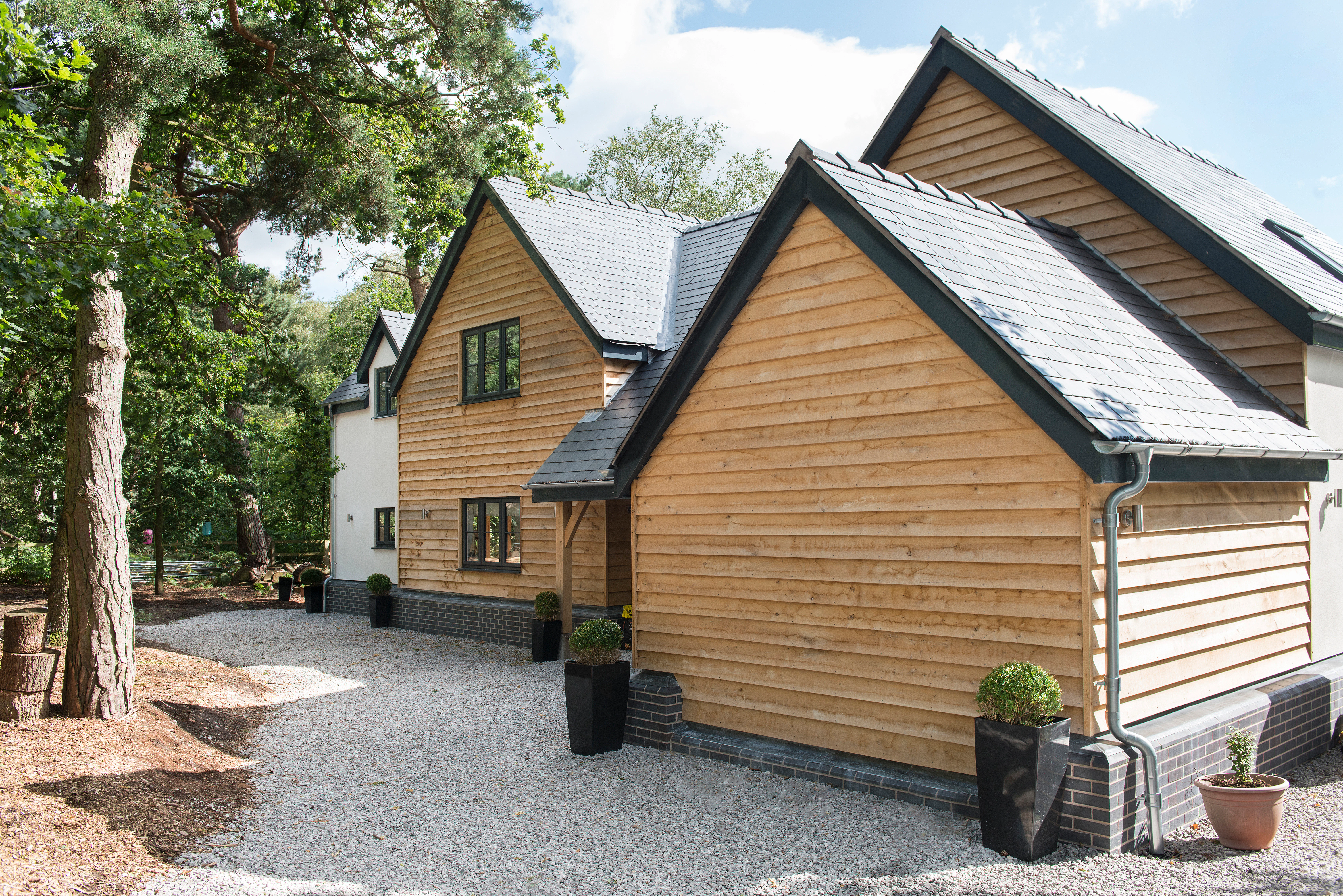 A timber clad oak framed home