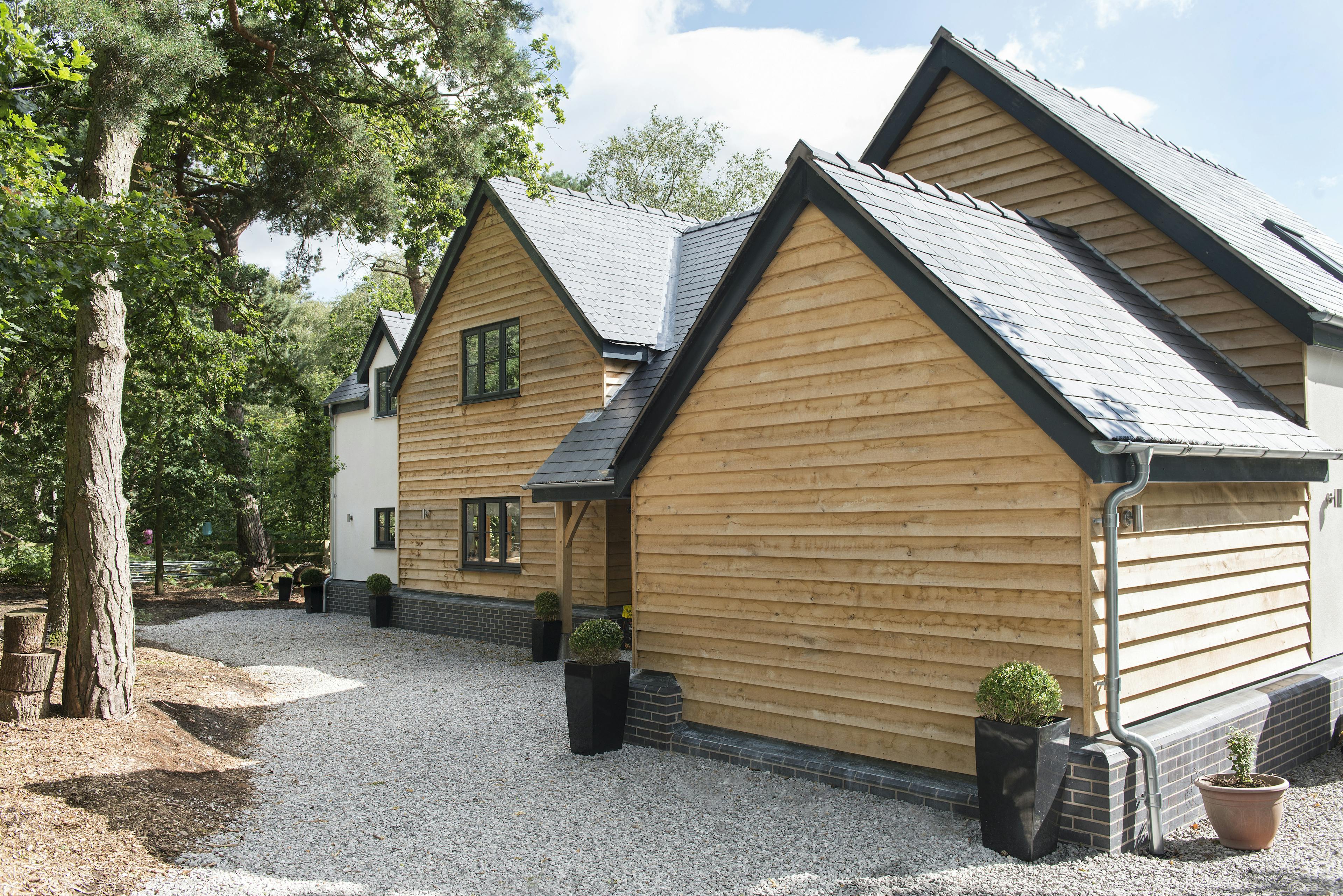 A timber clad oak framed home