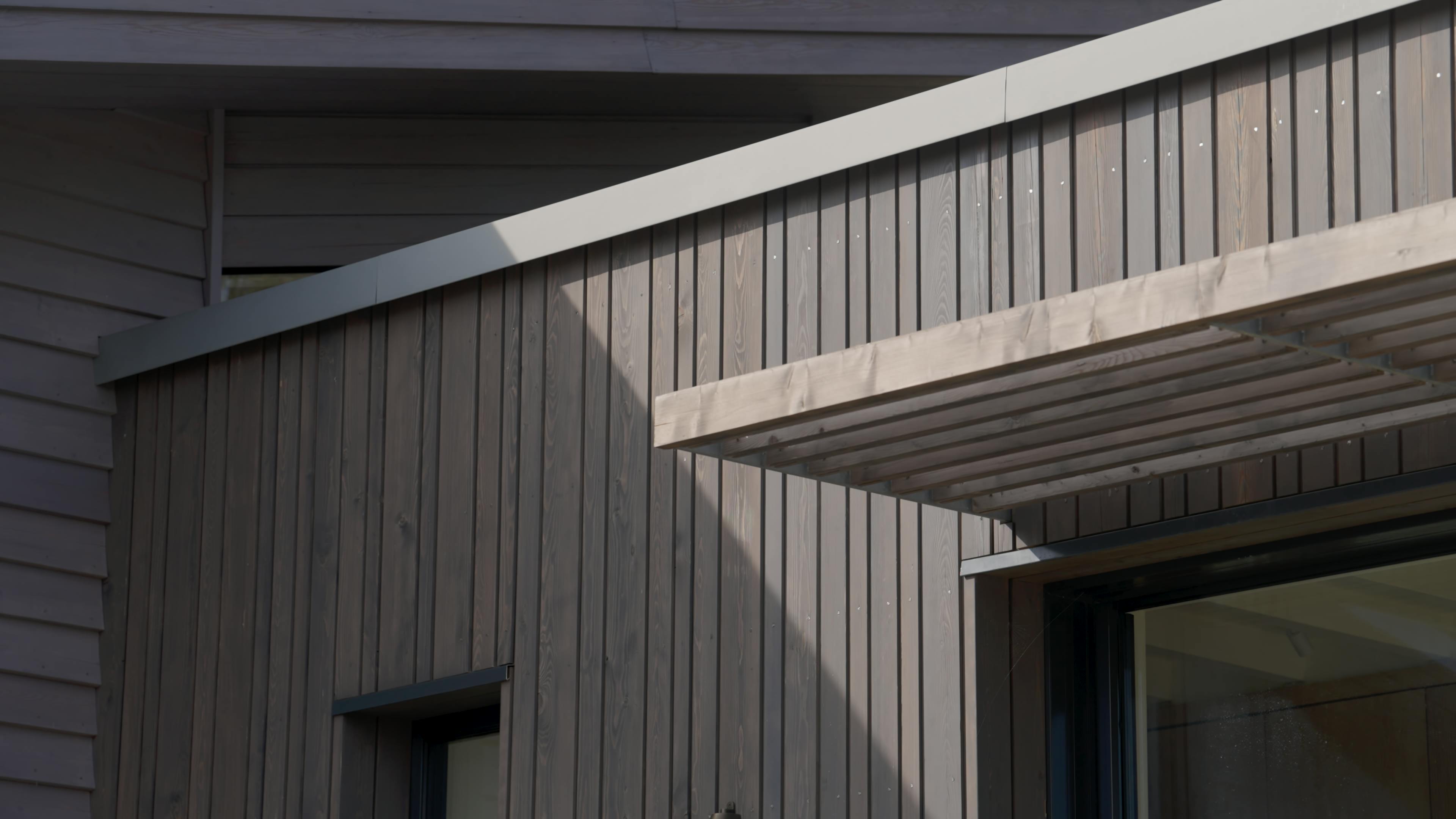 Timber cladding on a new build home