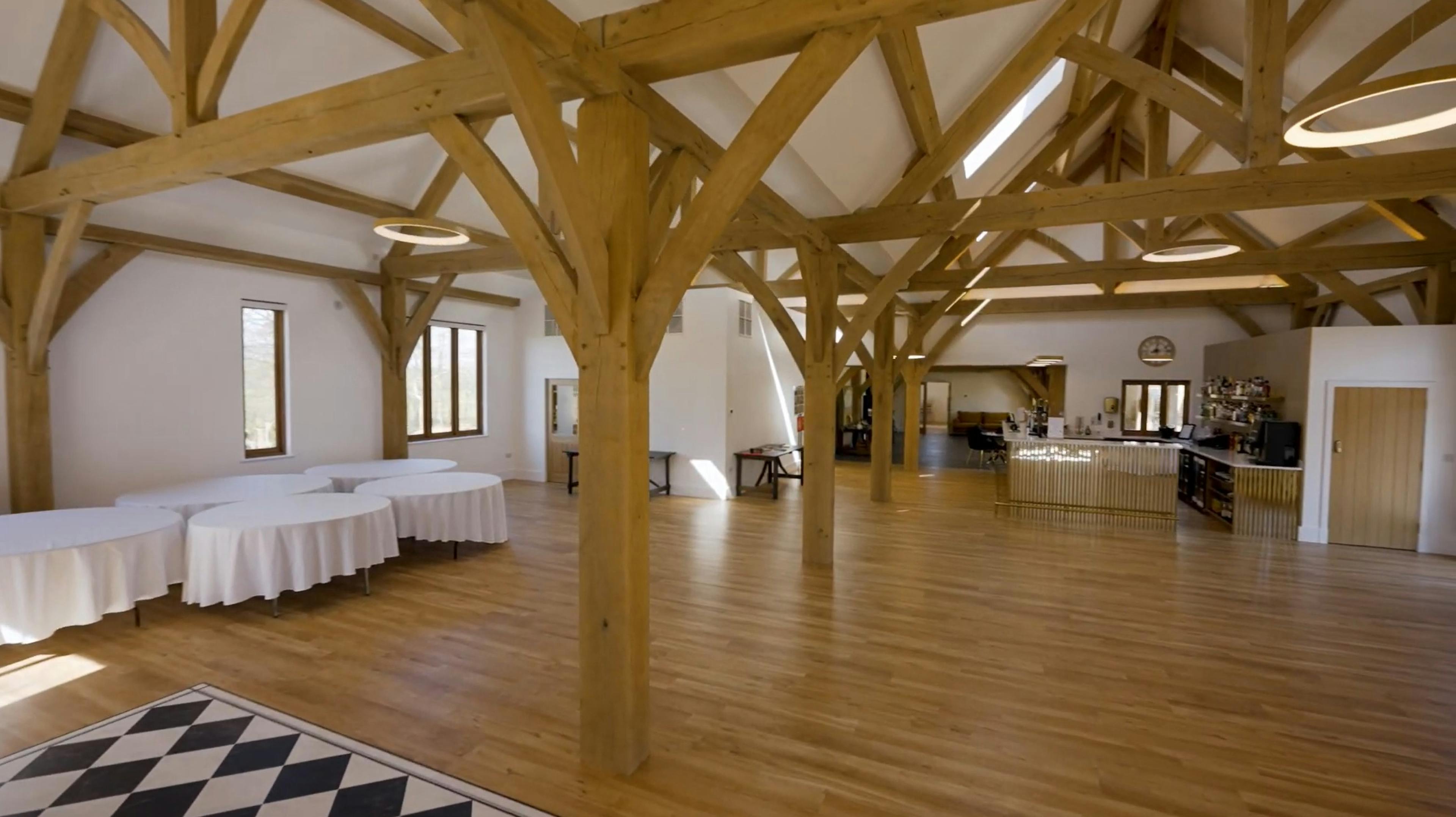 An oak framed wedding barn