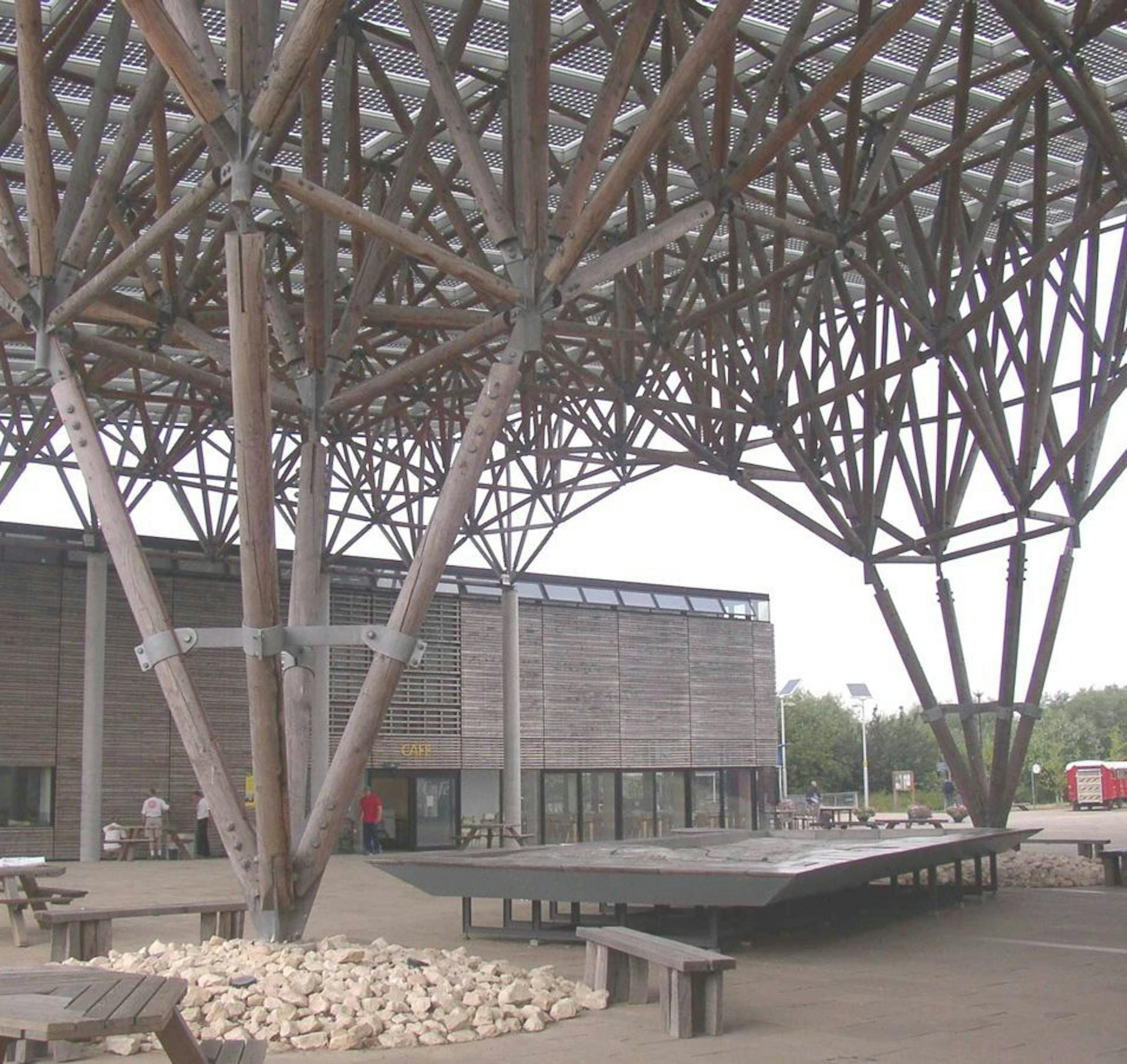Ongoing build of a solar canopy at the Earth Centre in Doncaster