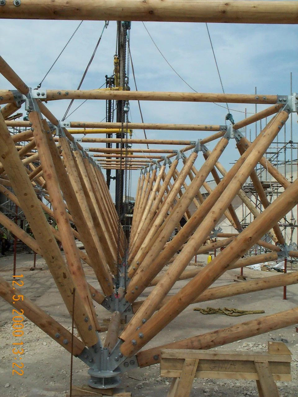 Solar canopy components laid out for assembly at Doncaster’s Earth Centre