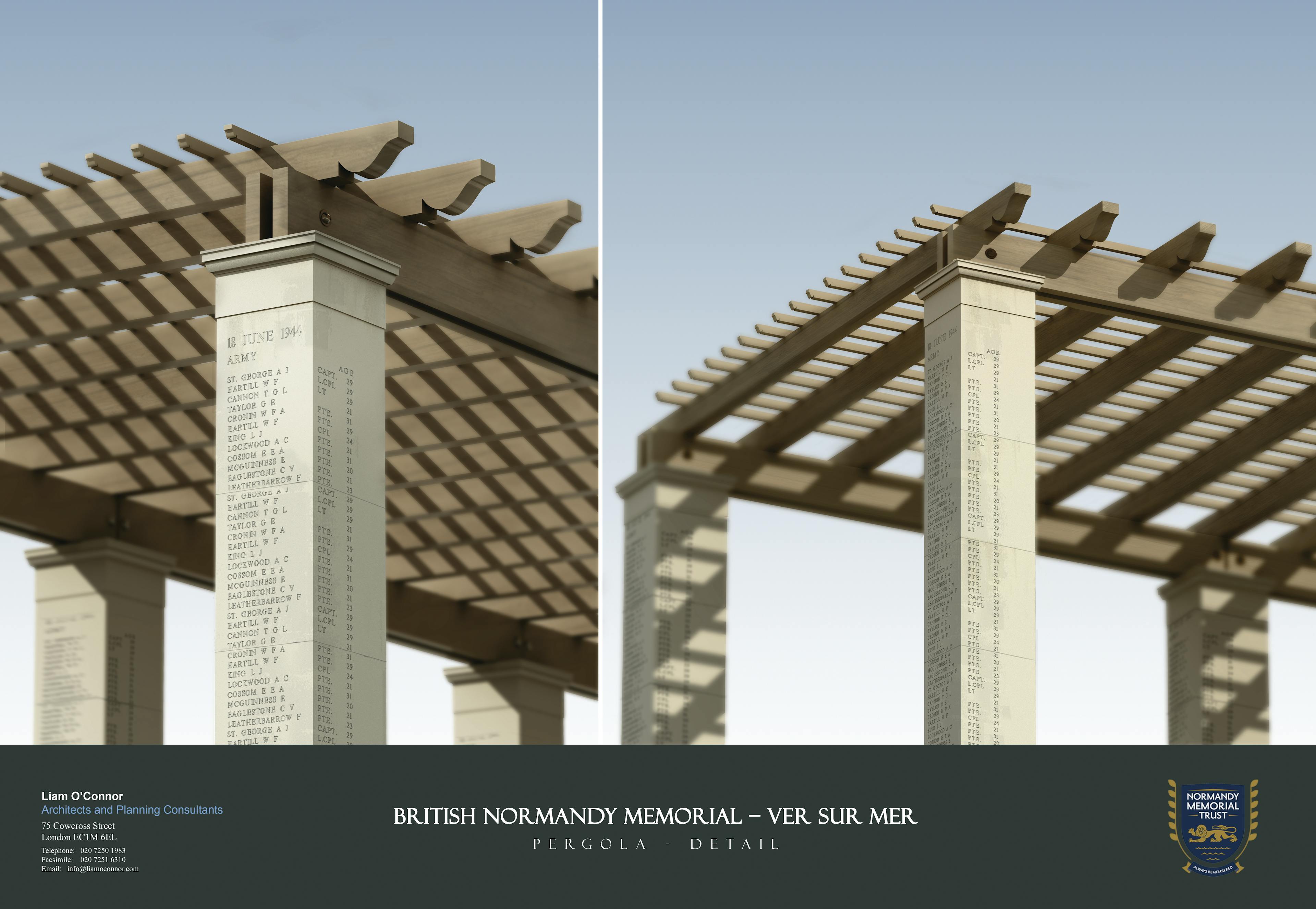 Concept rendering of the British Normandy Memorial pergola