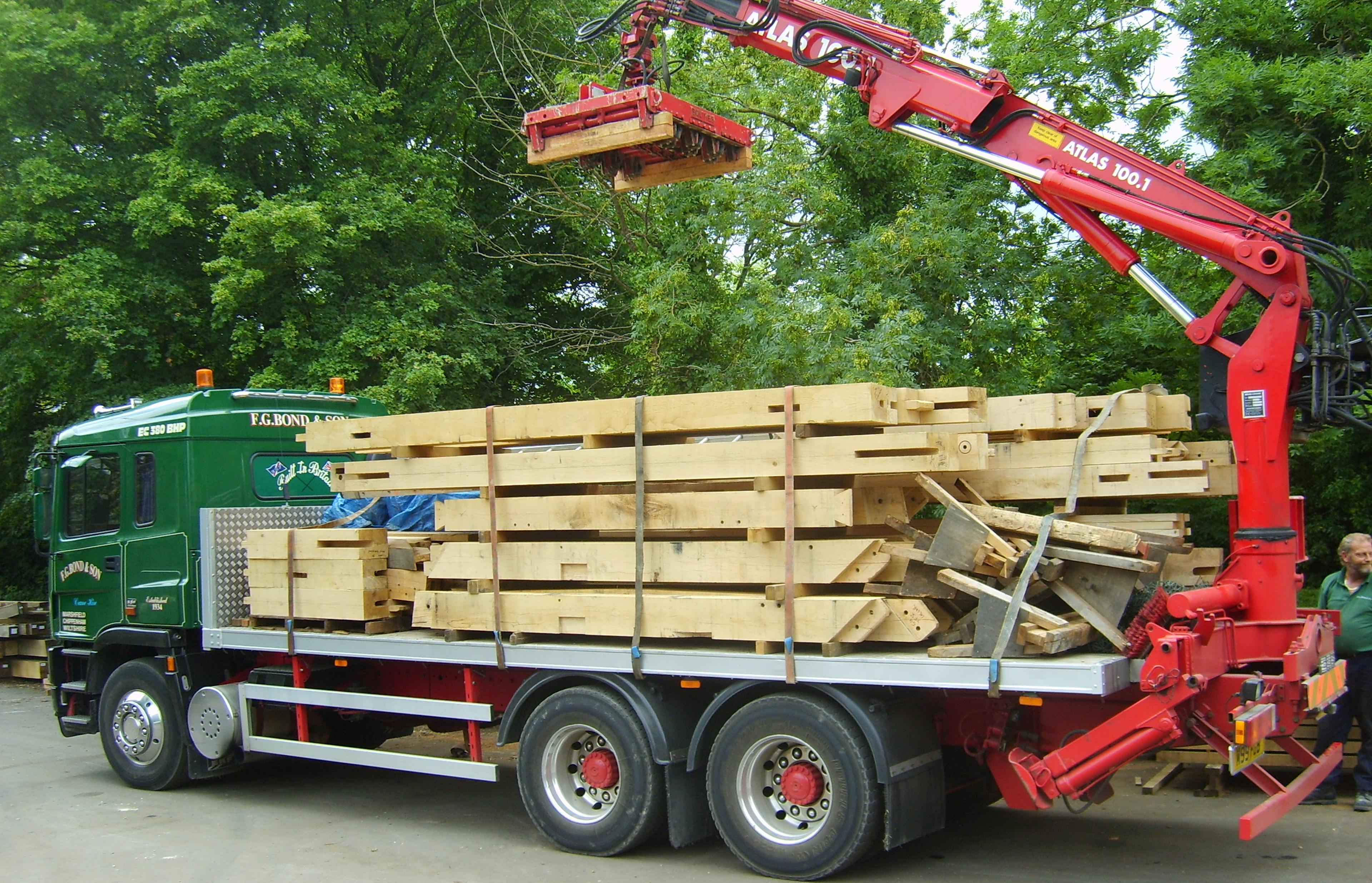 Lorry loading timber