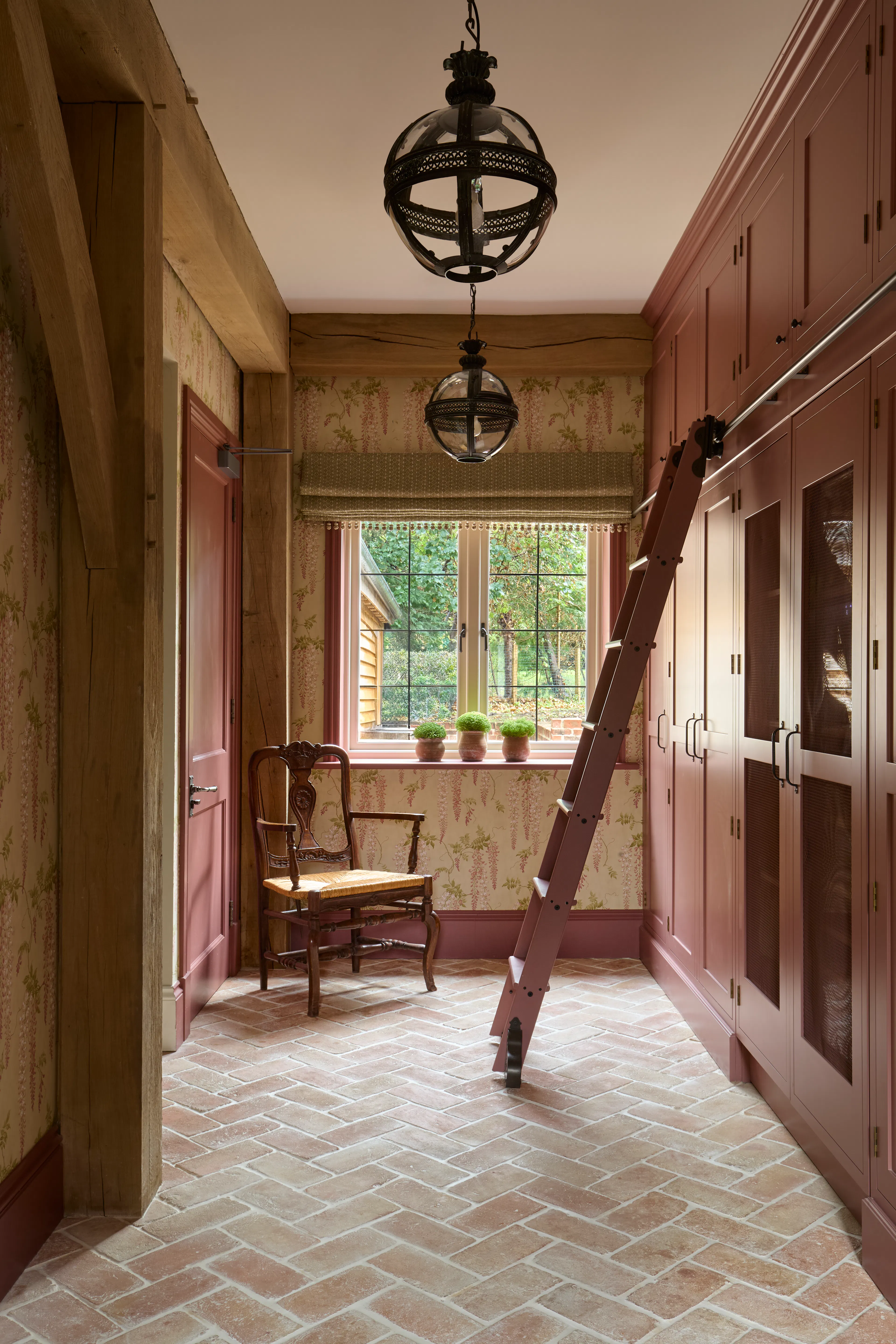 A pantry in a large 6 bedroom oak framed home