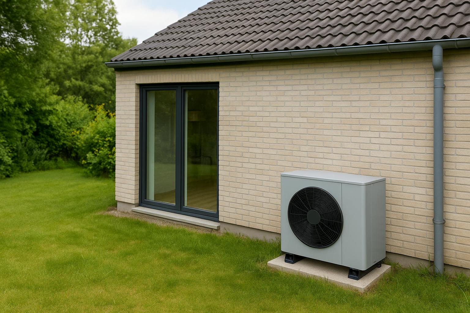 Photo maison installation pompe à chaleur