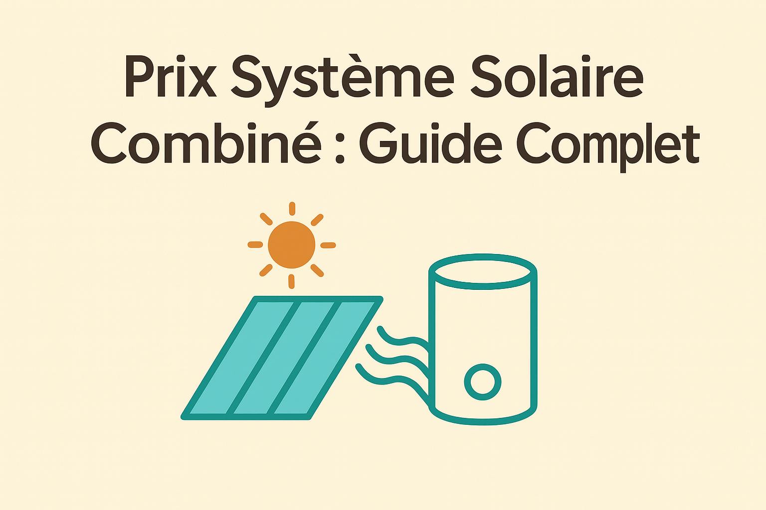 Illustration d’un système solaire combiné avec panneau solaire et ballon de stockage, couverture de l’article sur le prix, les aides et la rentabilité en 2025