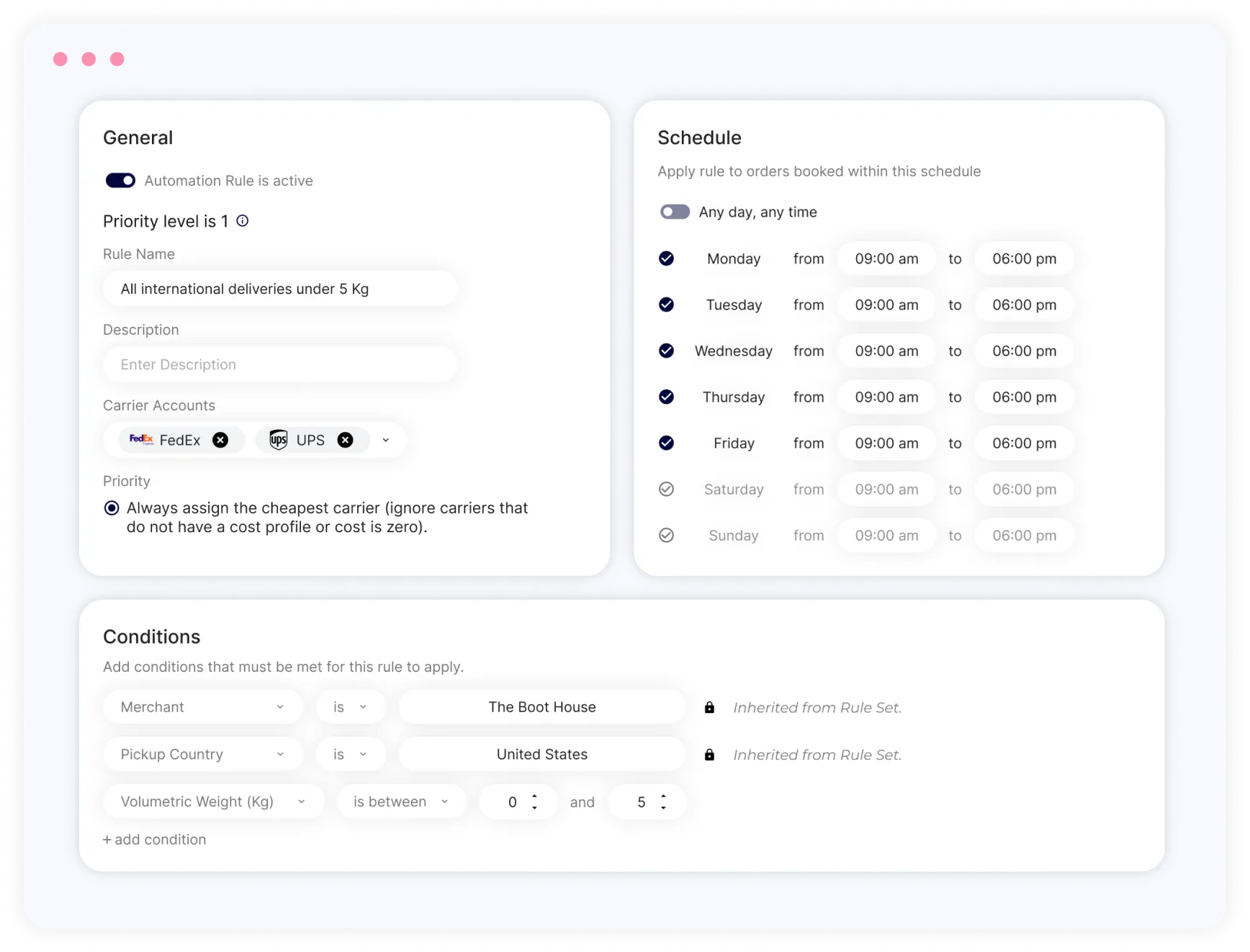 Automatically assign shipments to your carriers