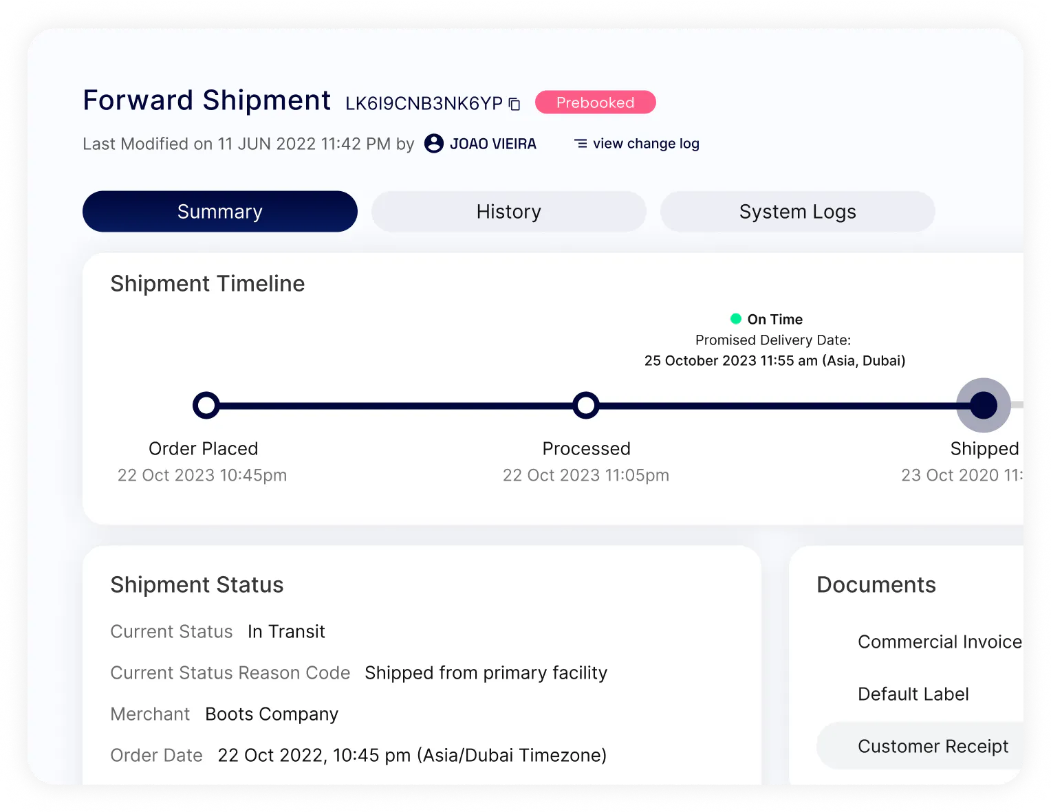 Upload Prebooked shipments