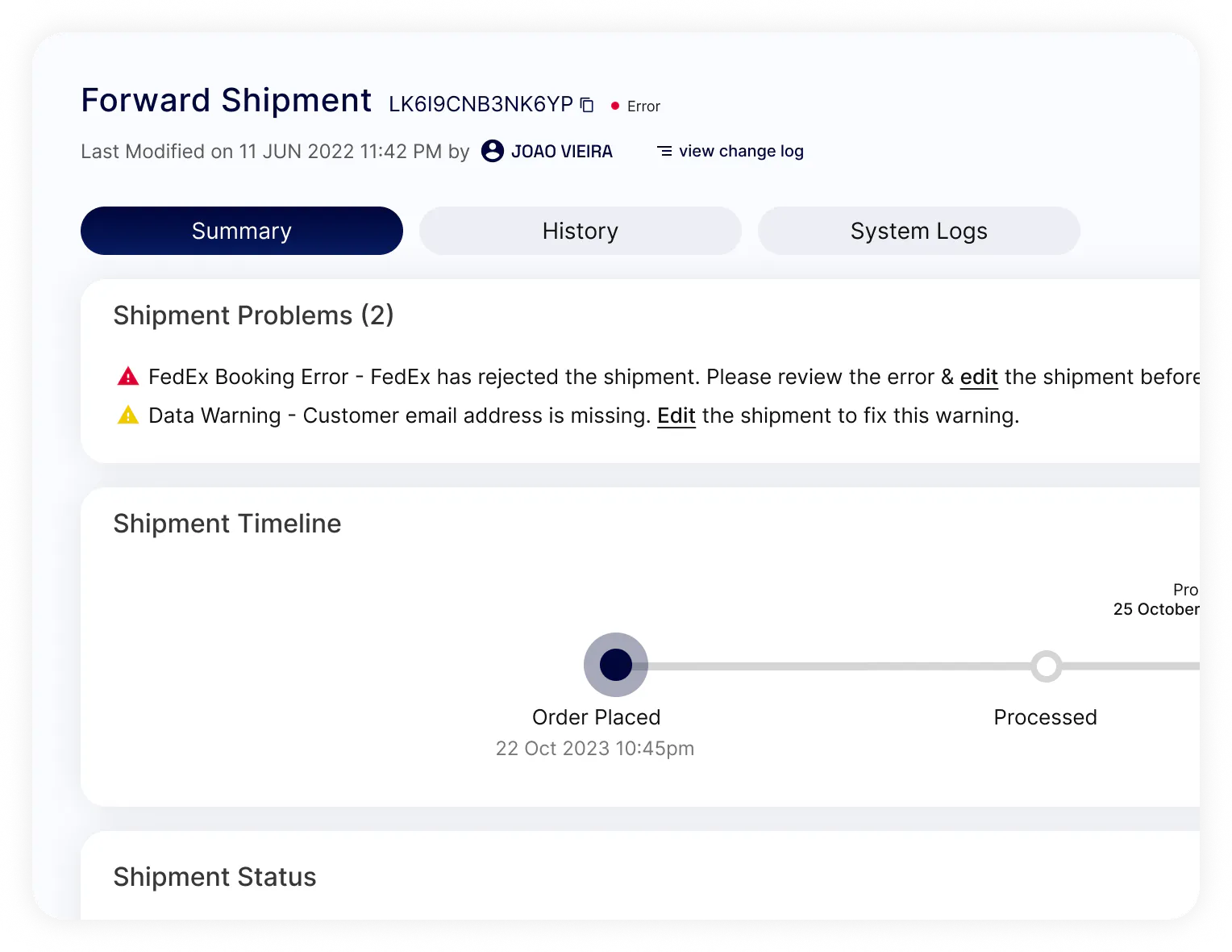 Carrier error management