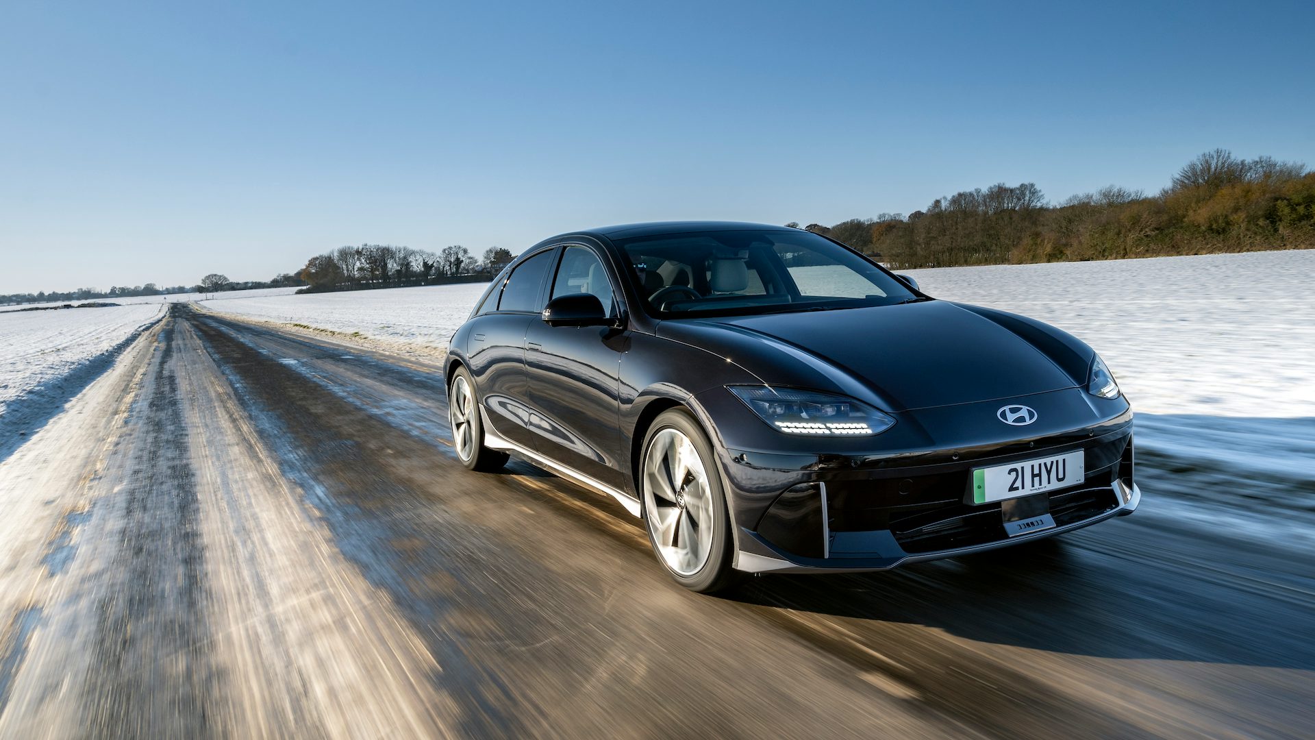 2022 Hyundai Ioniq 6 front quarter moving