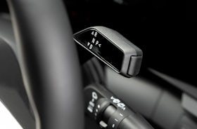 White Renault Megane Etech Electric gear selector.