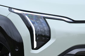 2025 Kia EV3 RHD green exterior front lights