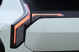2025 Kia EV3 RHD green exterior rear lights