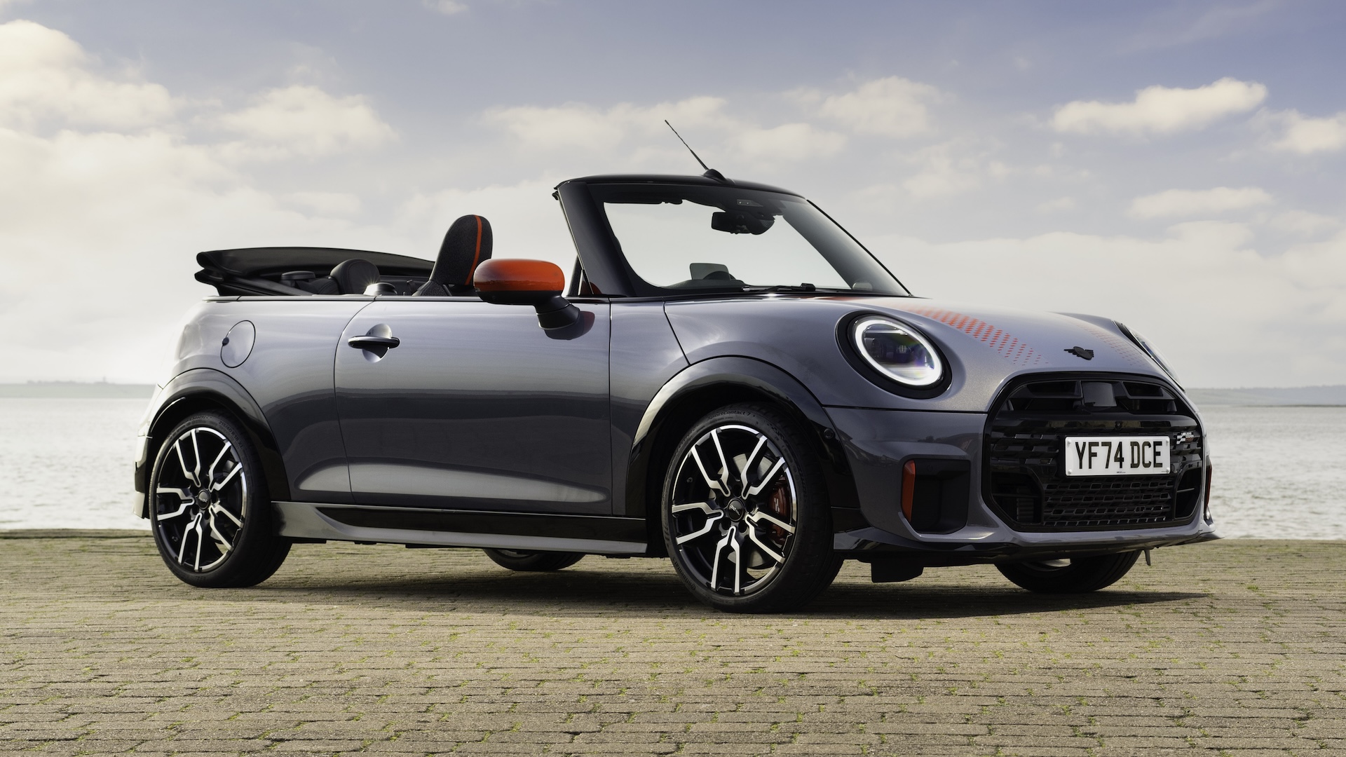 Mini Cooper Convertible 2026 RHD front three quarter static