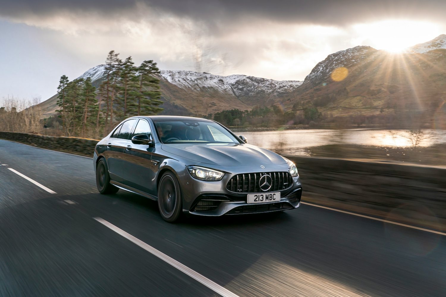 2021 Mercedes-AMG E 63 S Saloon front quarter moving