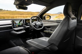 White Renault Megane Etech Electric front seat interior