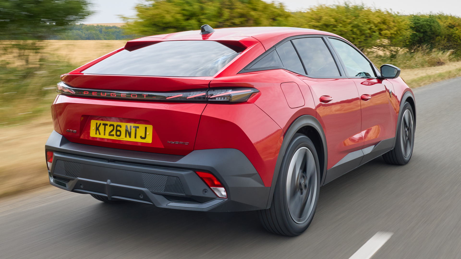 Peugeot 408 2026 RHD rear three quarter dynamic