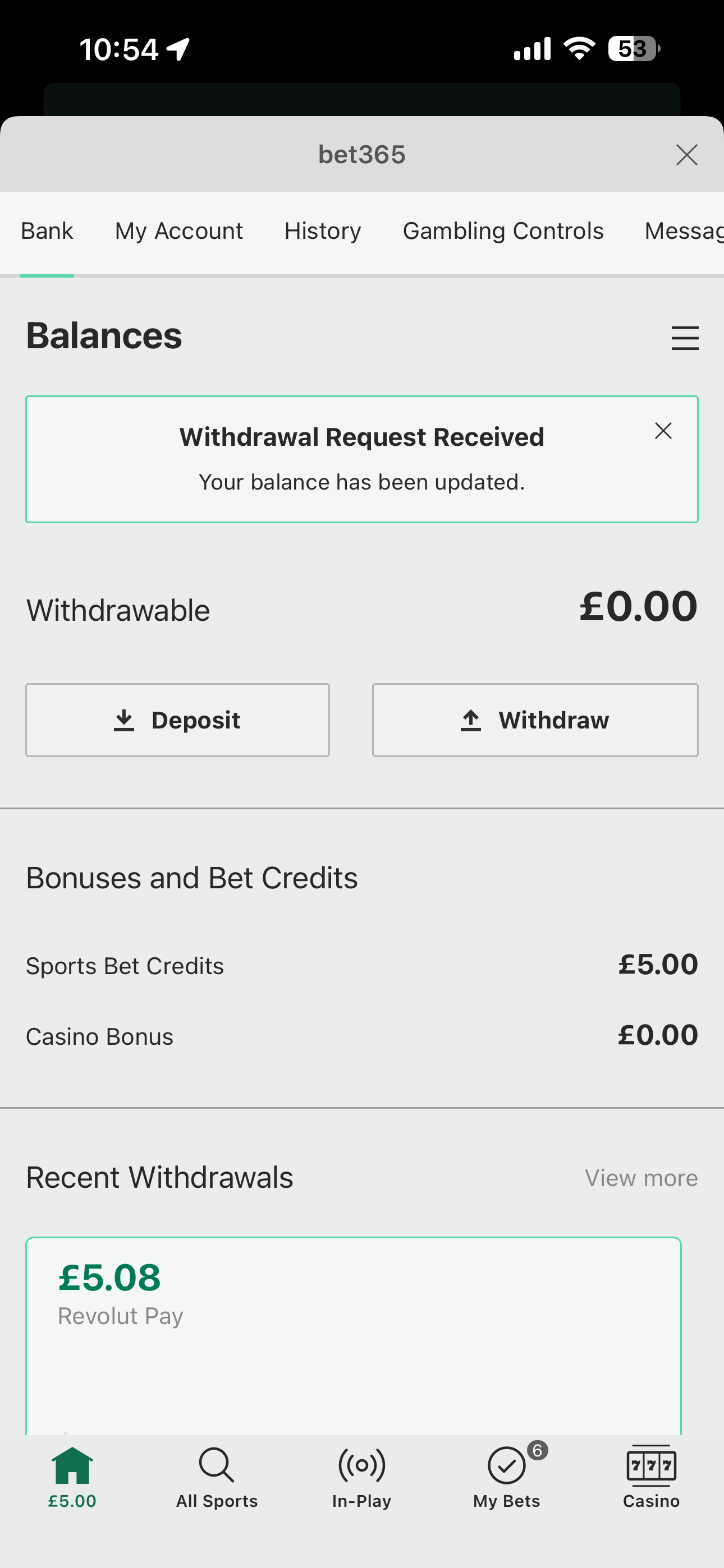 Bet365 Revolut Pay Test 15/10