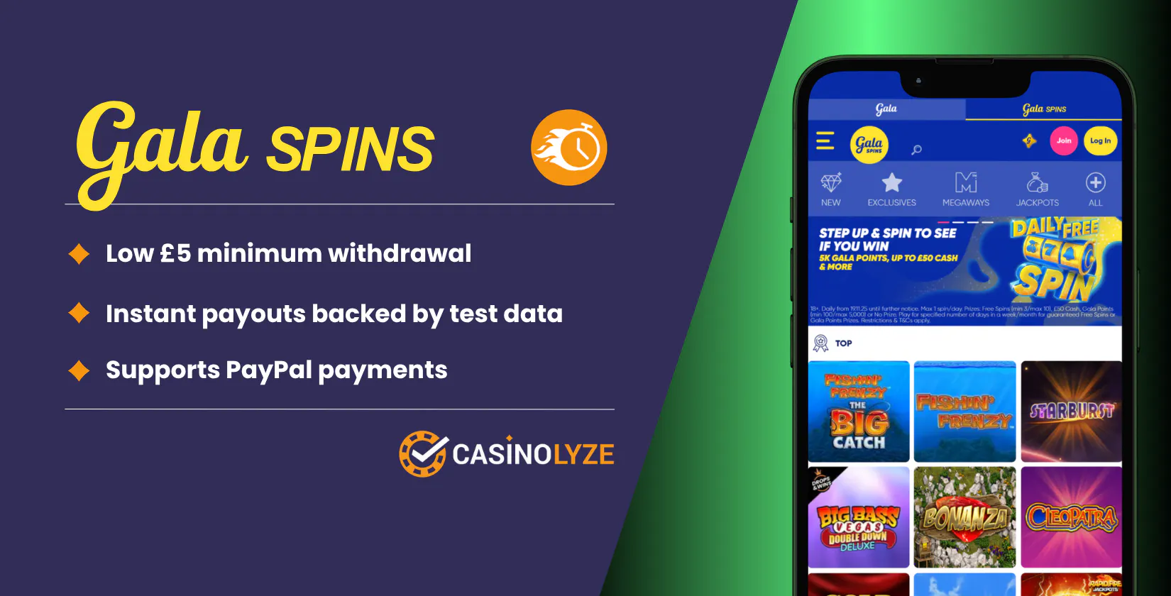 Gala Spins fast payout casino