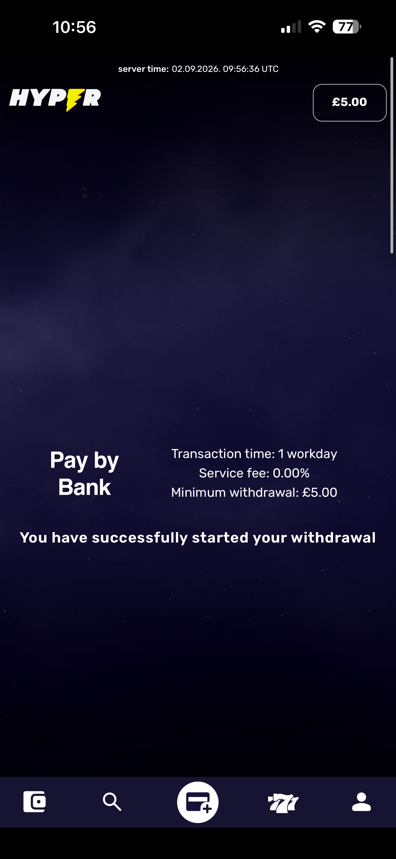Hyper Casino Withdrawal Test Revolut