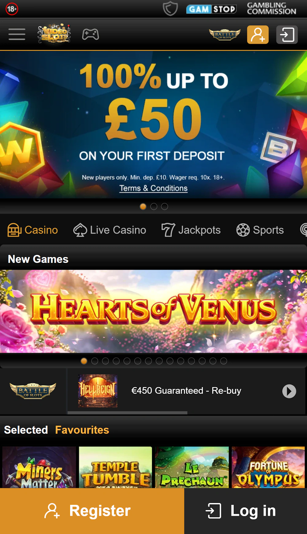 videoslots-user-interface