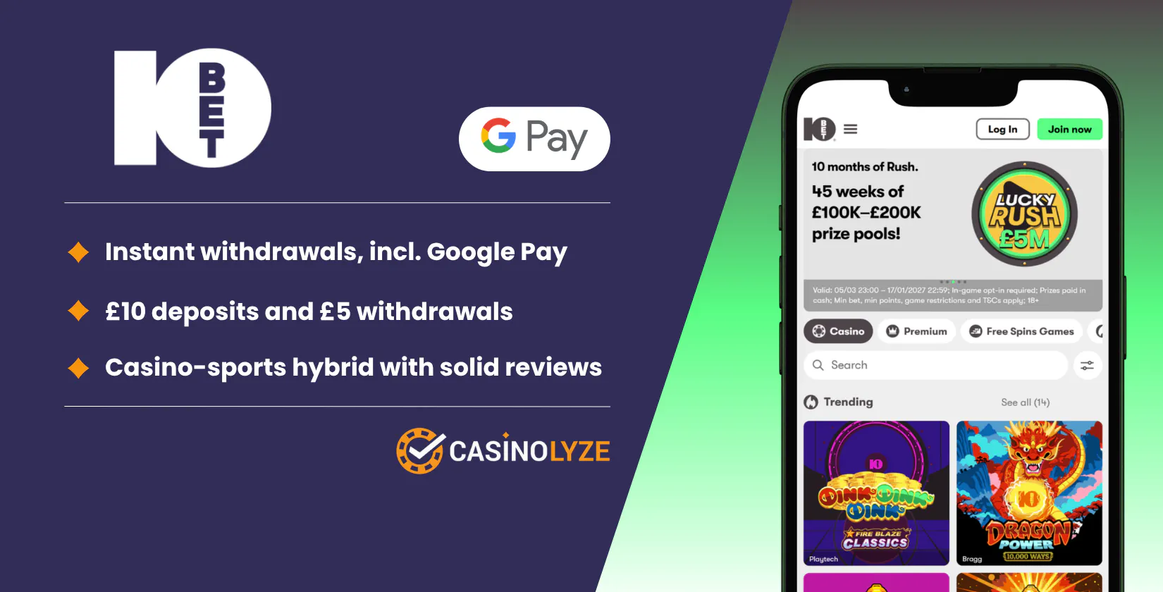 10bet Google Pay casino