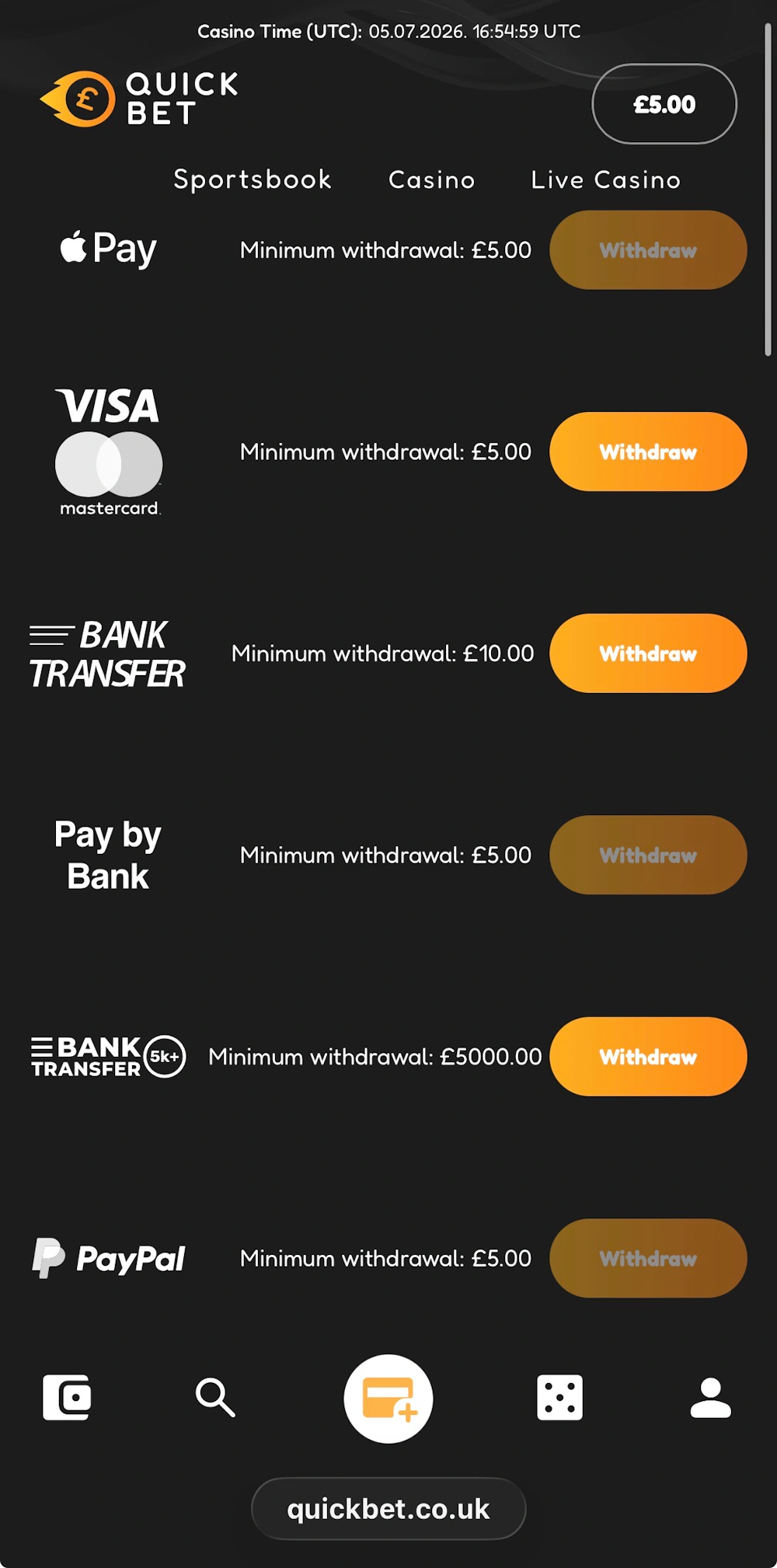Quickbet withdrawal methods