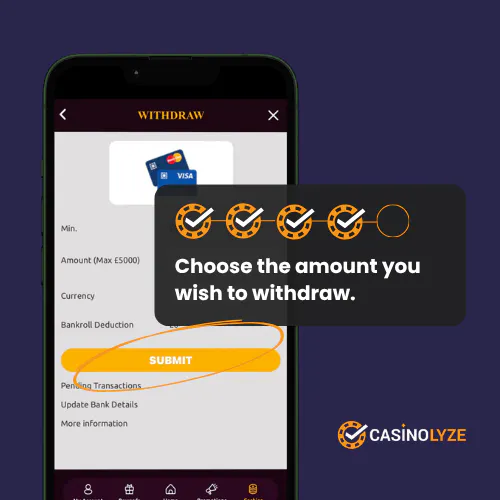 Submitting the LuckyNiki withdrawal