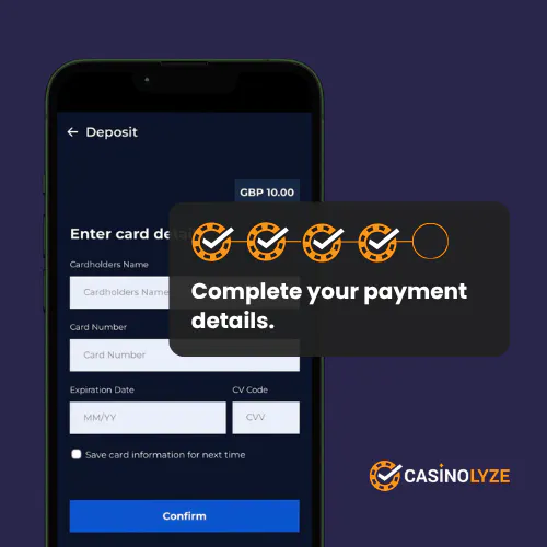Entering debit card details at Meta Betting