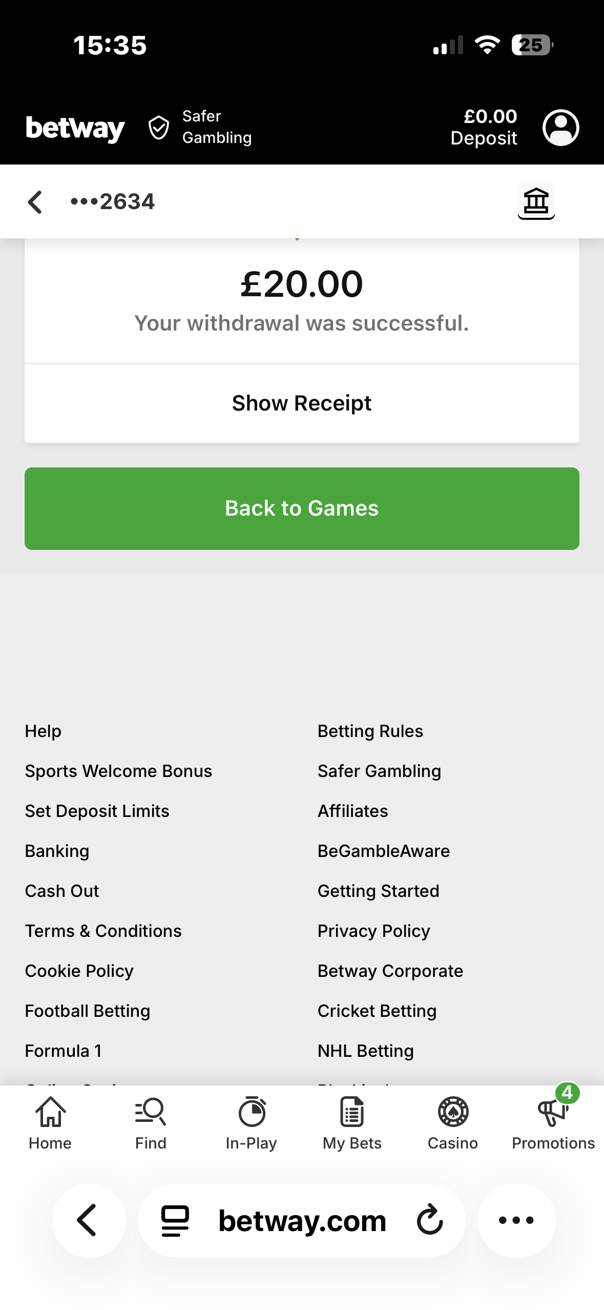 Betway Withdraw 1
