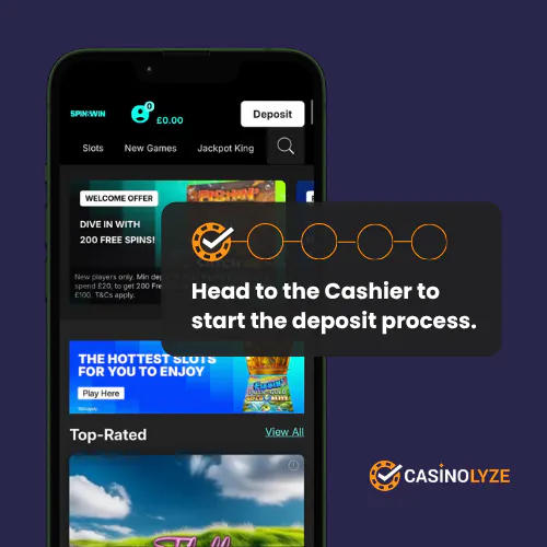 Starting the Spin and Win deposit process