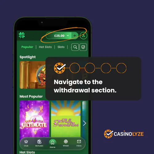 Finding the Clover Casino withdrawal section