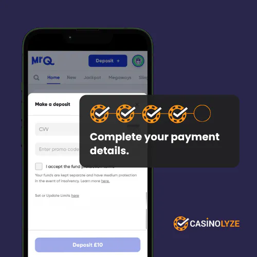 Confirming debit card details at MrQ