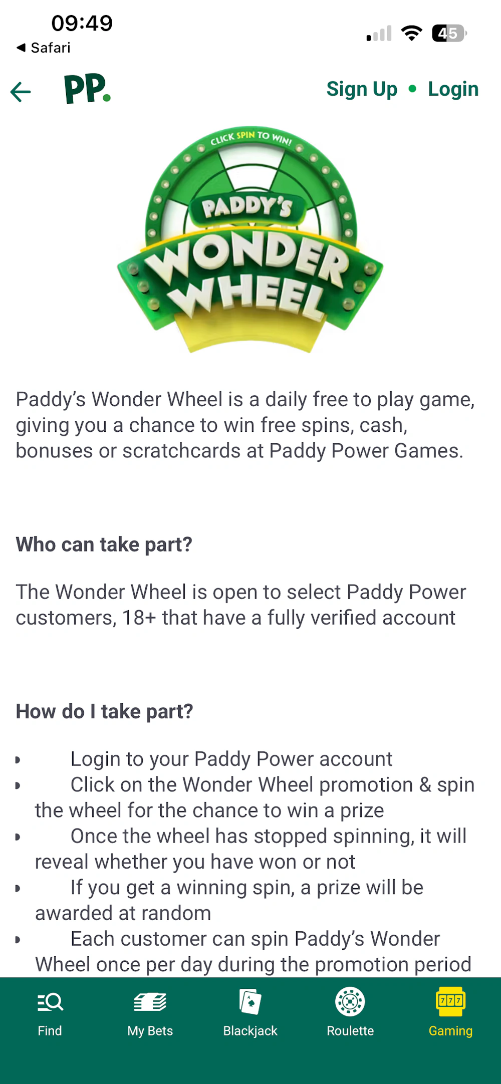 Paddy Power Promo