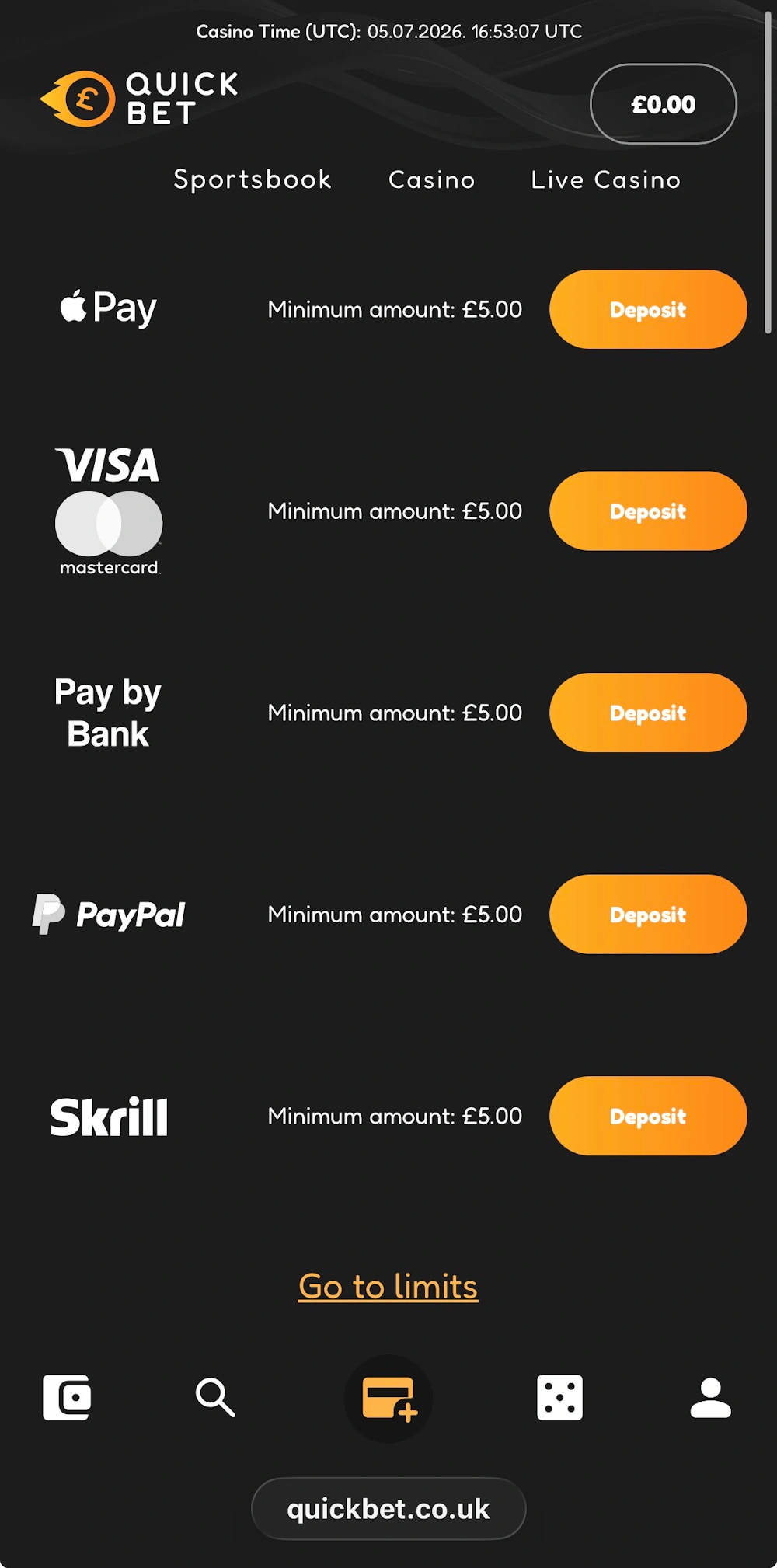 Quickbet deposit methods