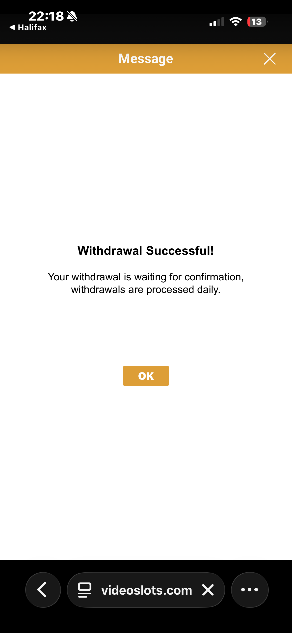 Videoslots Withdraw 1