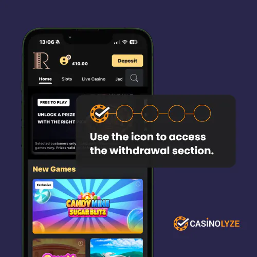 Starting the withdrawal process at Rialto Casino