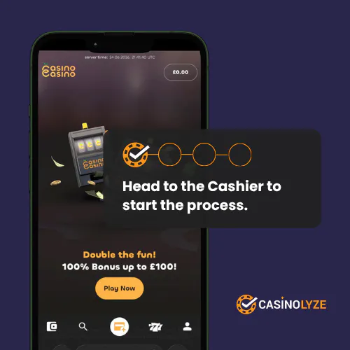 Starting the deposit process at CasinoCasino