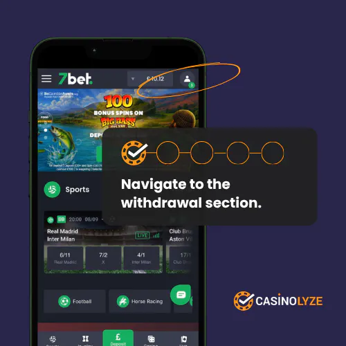 Starting the 7bet withdrawal process