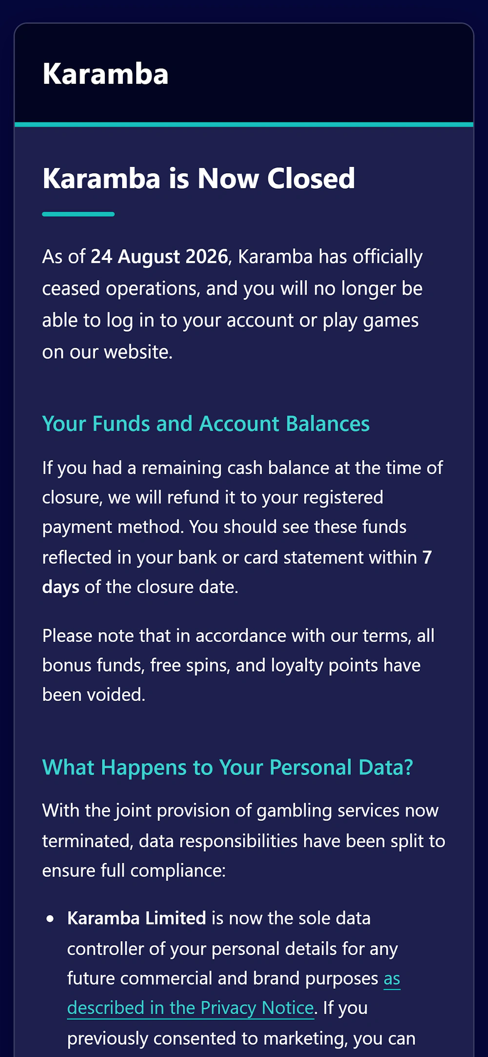 karamba-closure-notice-1