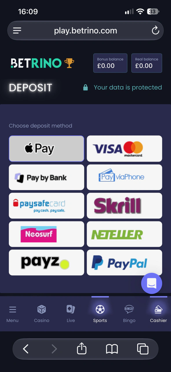 Betrino-payment-methods