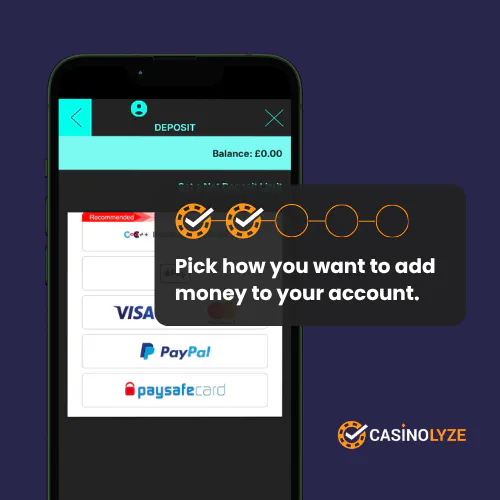 Choosing a deposit method at Spin and Win 