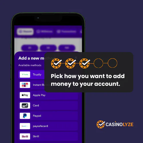 Casumo deposit methods list