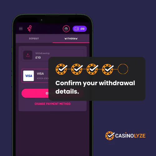 Confirming Pink Casino withdrawal details