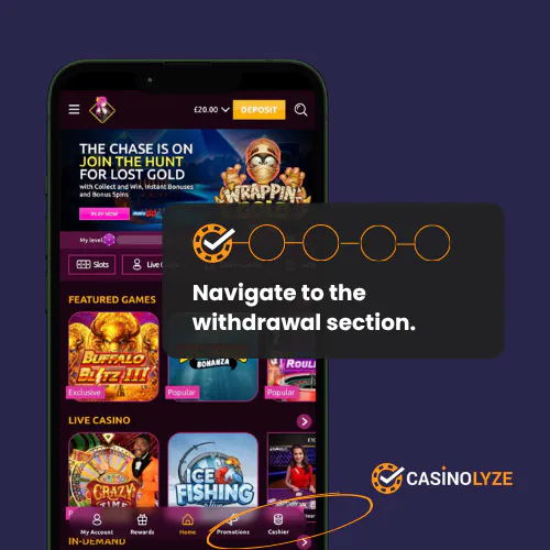 Starting the withdrawal process at LuckyNiki