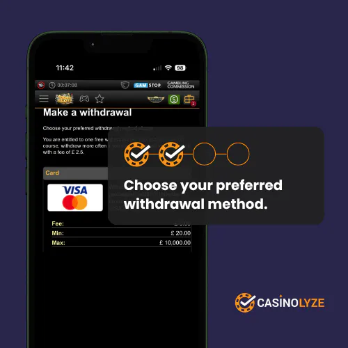 videoslots withdrawal step 2